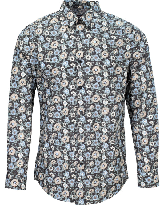 MORRIS GROOVY FLORAL GRAU