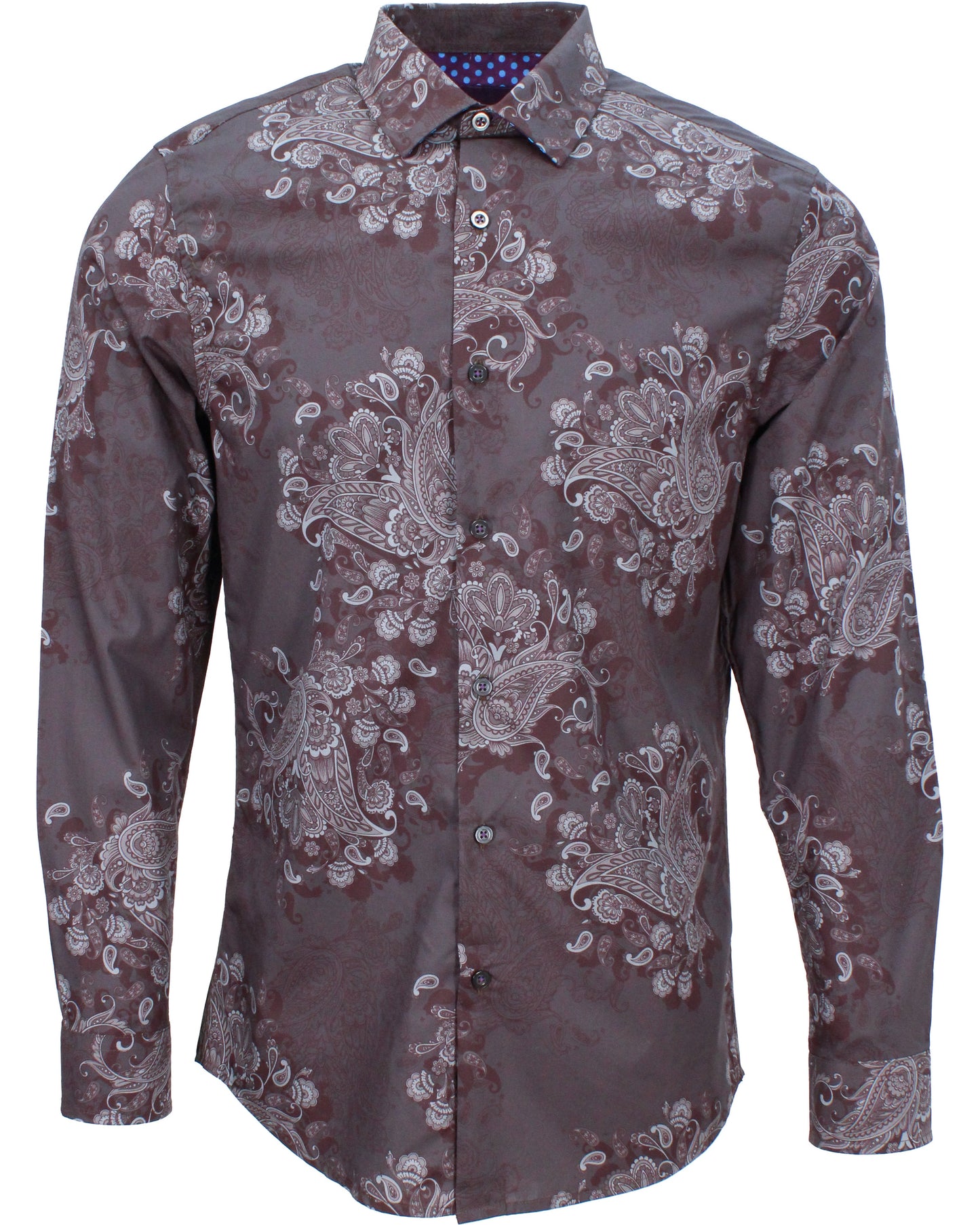 NORMAN RANDOM PAISLEY SHIRT - SMOKE