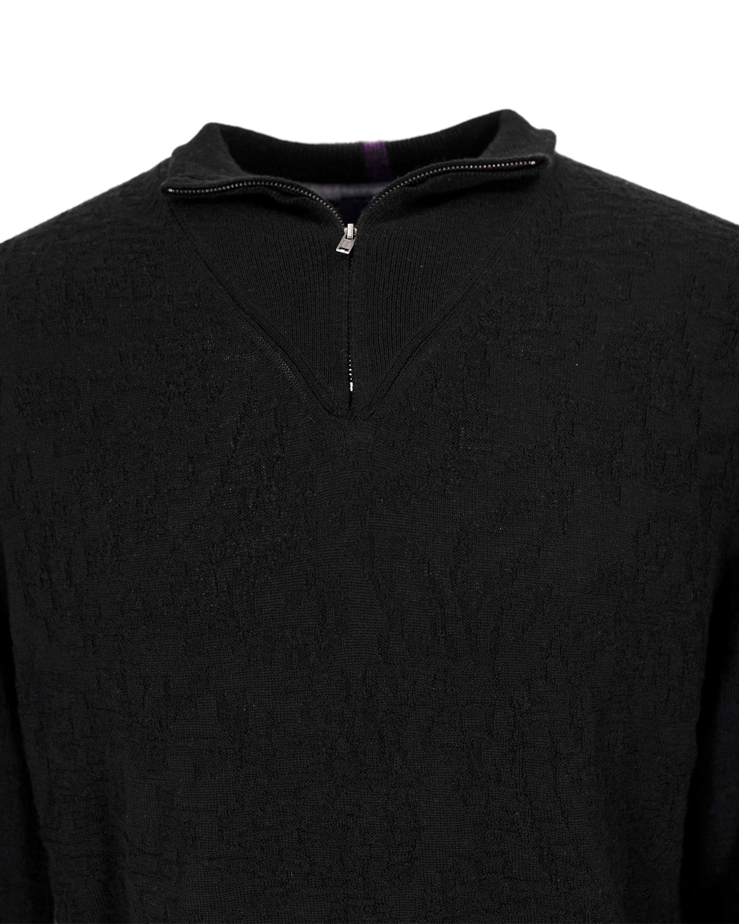 QUINN QUARTER-ZIP MERINO SWEATER IN BLACK
