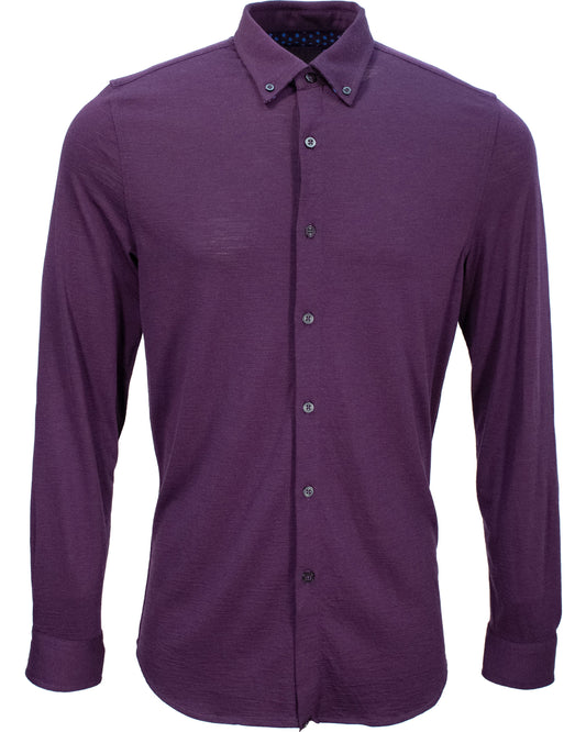 SHAWN MERINO SHIRT - PLUM