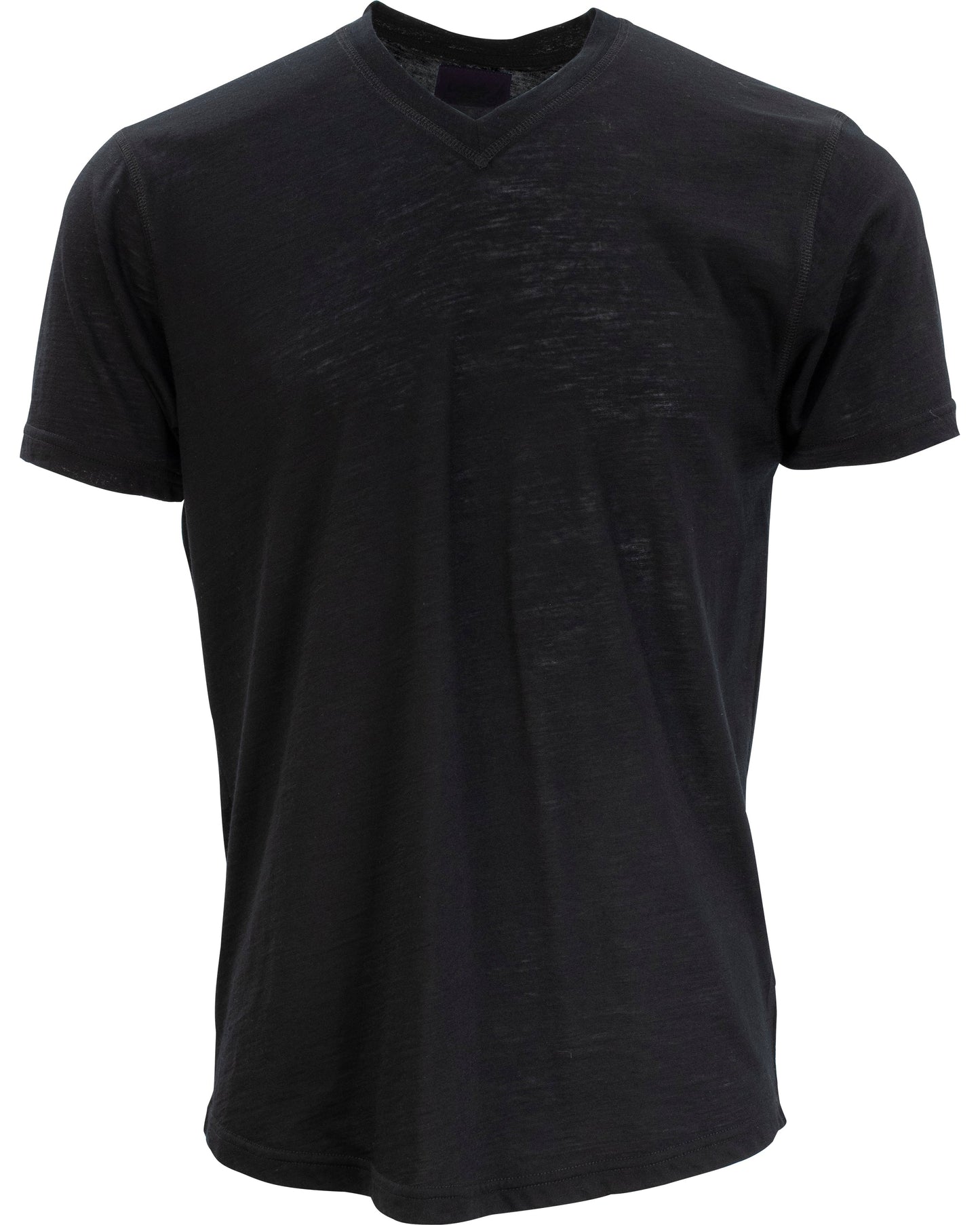 VICTOR V-NECK  MERINO SHIRT IN BLACK