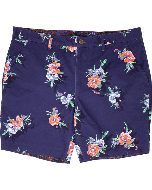 JOHN OXFORD HARMONY FLAT FRONT SHORT - NAVY