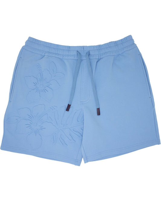 SILUS EMBOSSED INTERLOCK SHORTS - BLUE