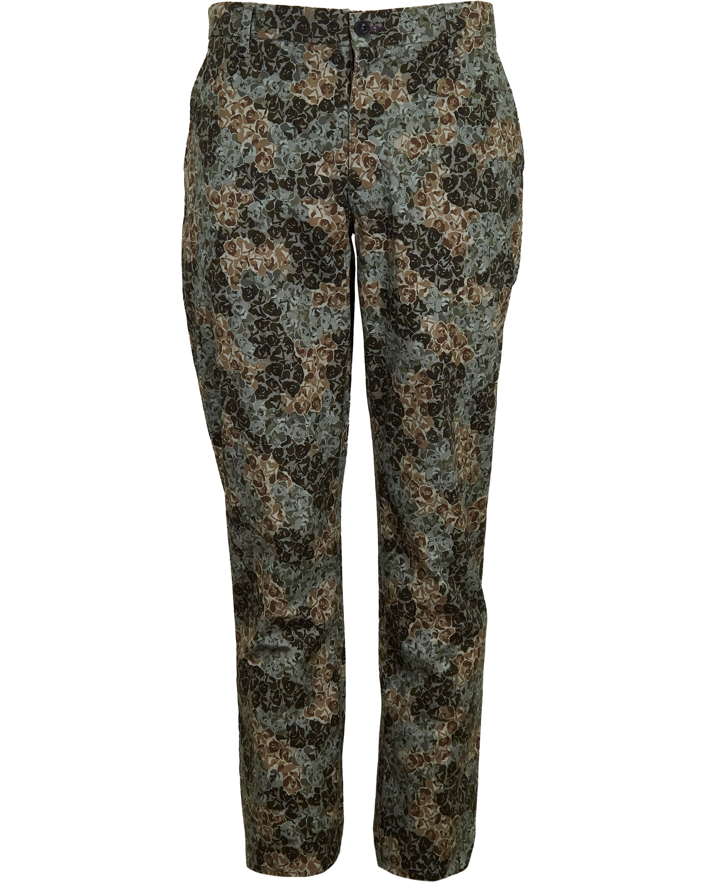 CASPIAN ROSE CAMO STRETCH COTTON CHINO PANT - OLIVE