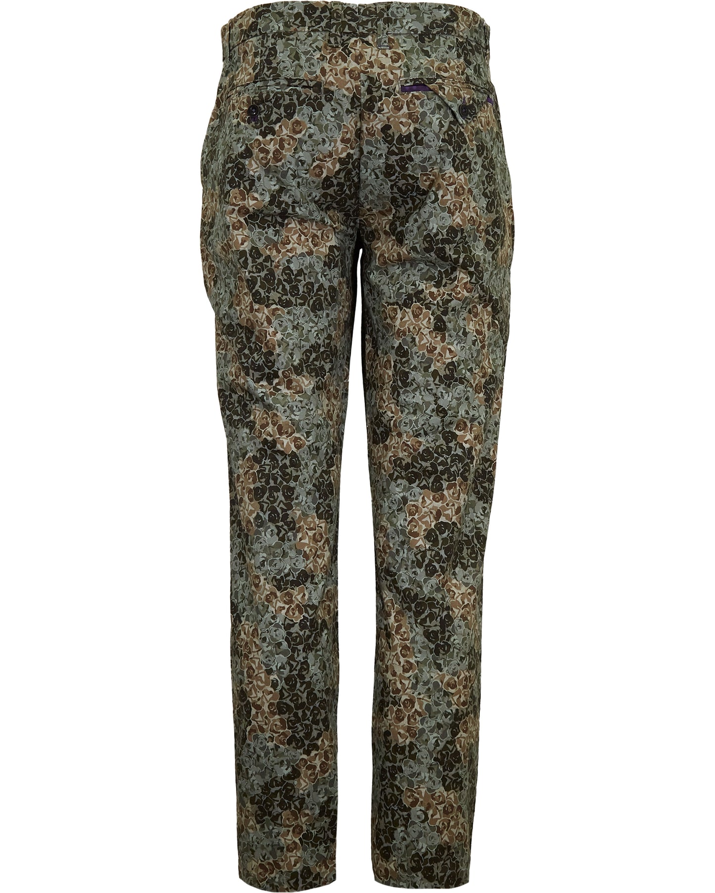CASPIAN ROSE CAMO STRETCH COTTON CHINO PANT - OLIVE