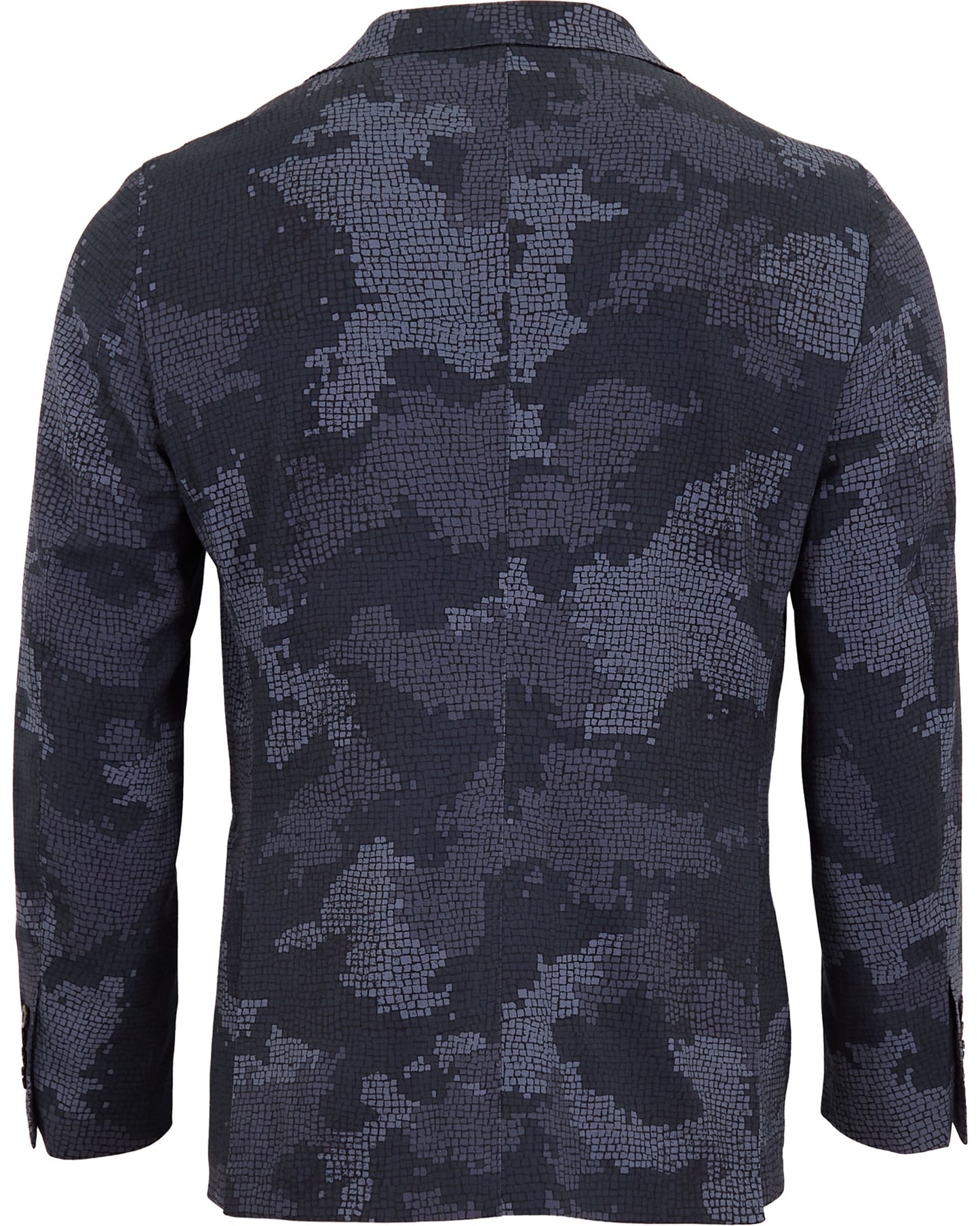 JUDD FULLY LINED CAMO MOSAIC TAILORED WOOL BLAZER - COAL