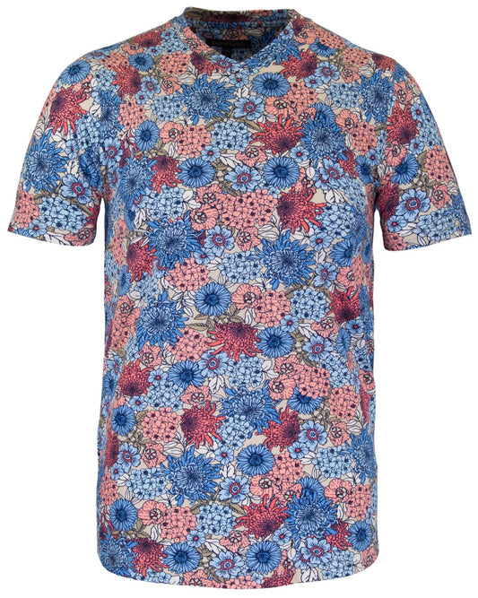 MAZE GARDEN PARTY V-AUSSCHNITT T-SHIRT – ROSA