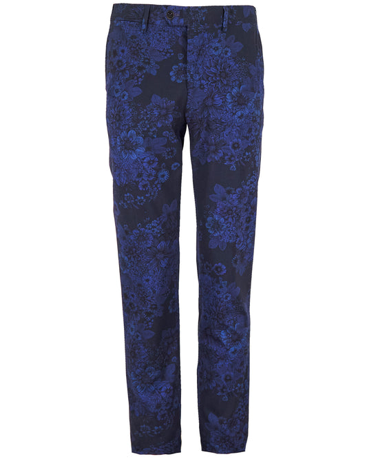 PAXTON MARCO FLORAL TAILORED WOOL PANT - MIDNIGHT