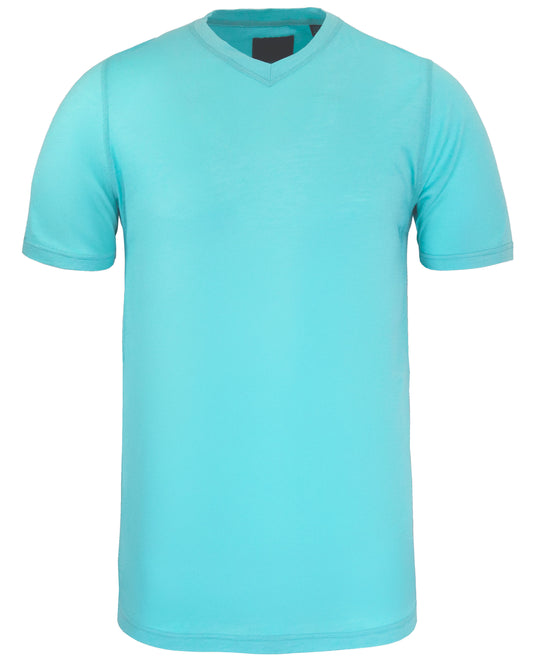 VICTOR MERINO V-HALS T-SHIRT - SPEARMINT