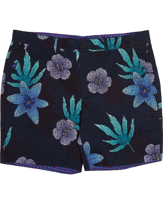 EDWARD FLORAL MEMORY SHORT - NAVY
