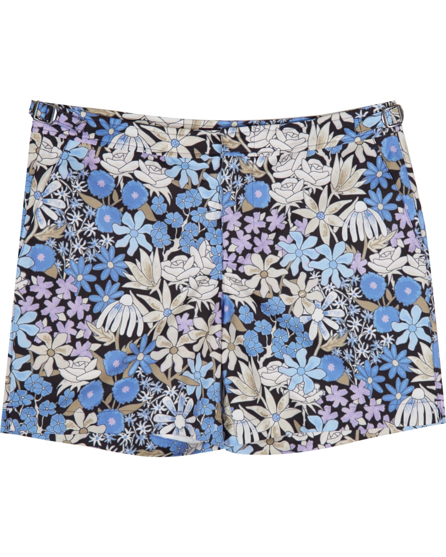 POOL ROUGH BADESHORTS MIT BLUMENMUSTER – SCHWARZ