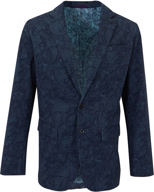 HADRIAN PAISLEY ROMANCE BLAZER - NAVY