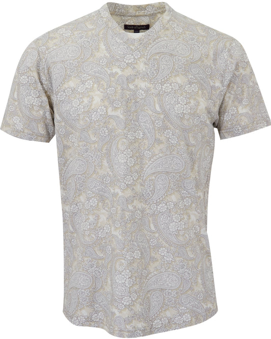 MAZE PAISLEY ROMANCE V-NECK TEE - IVORY