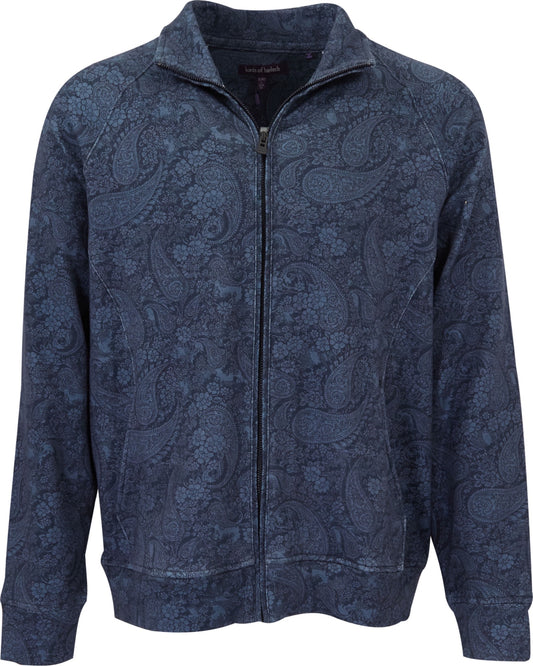 NEVILLE PAISLEY ROMANCE FULL-ZIP JACKET - NAVY