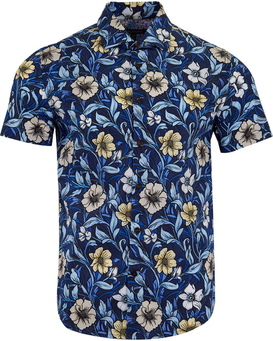 SCOTT MEADOW FLORA SHIRT - NAVY