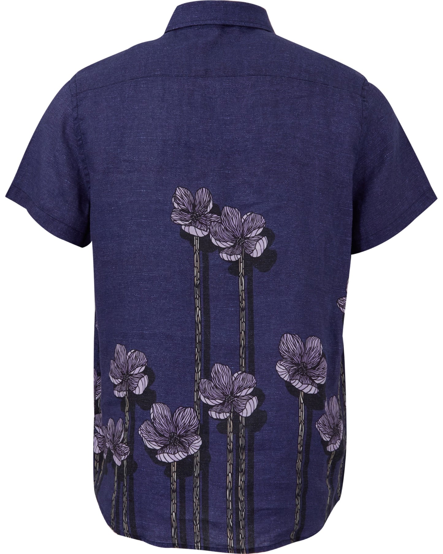 LANDON CRAFTY LEINENHEMD MIT BLUMENMUSTER – MARINEBLAU