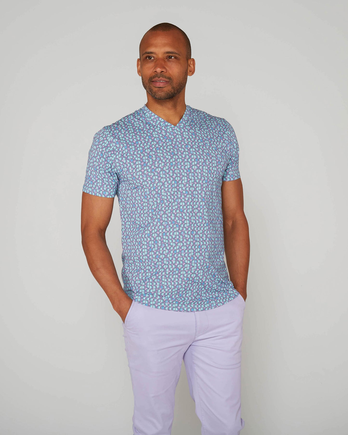 MAZE PETAL TRIO V-NECK TEE -SPEARMINT