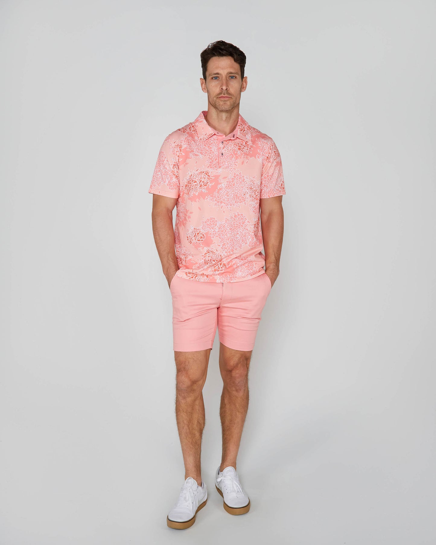 PIETRO BOUQUET ISLAND POLO SHIRT - PINK