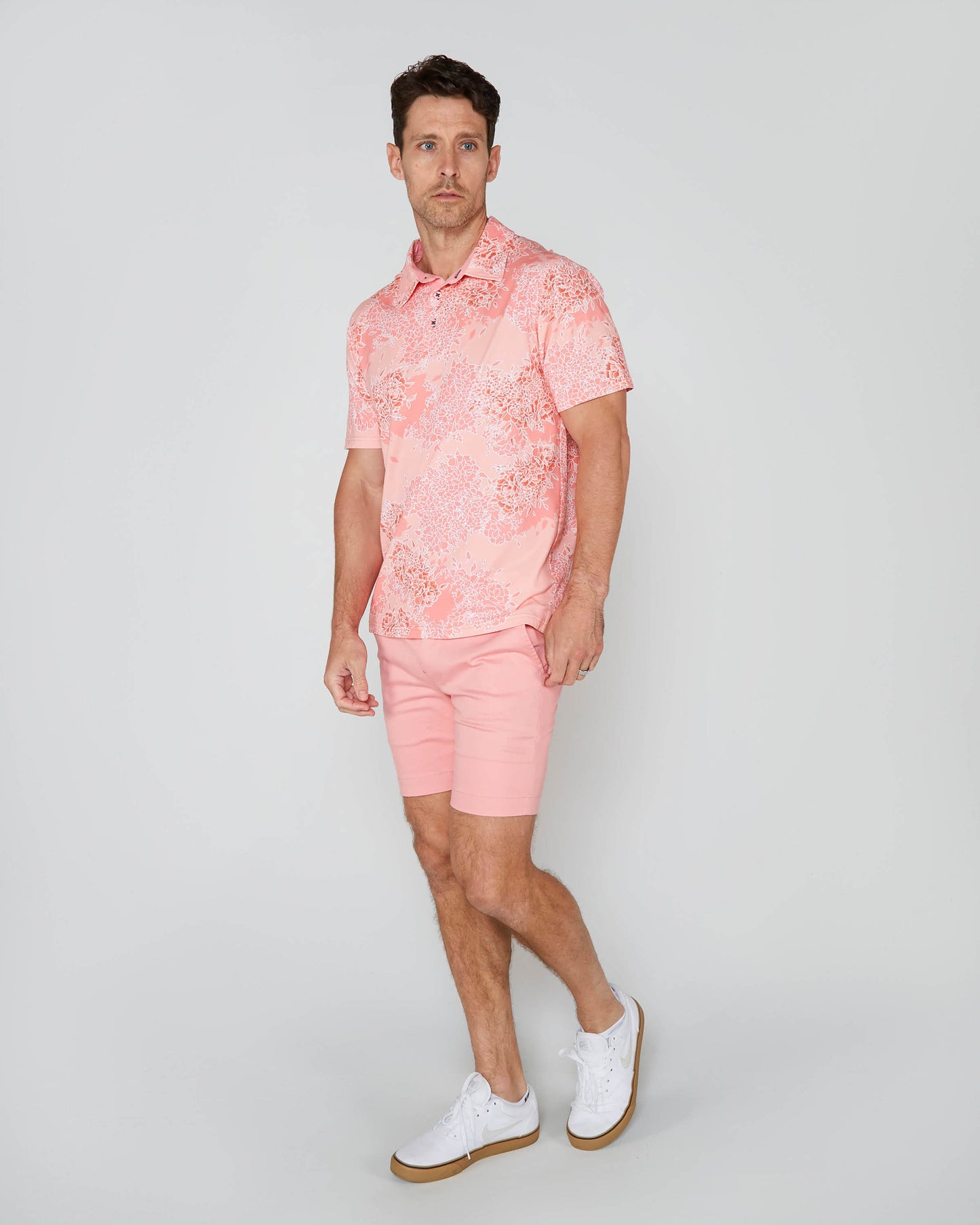 PIETRO BOUQUET ISLAND POLO SHIRT - PINK