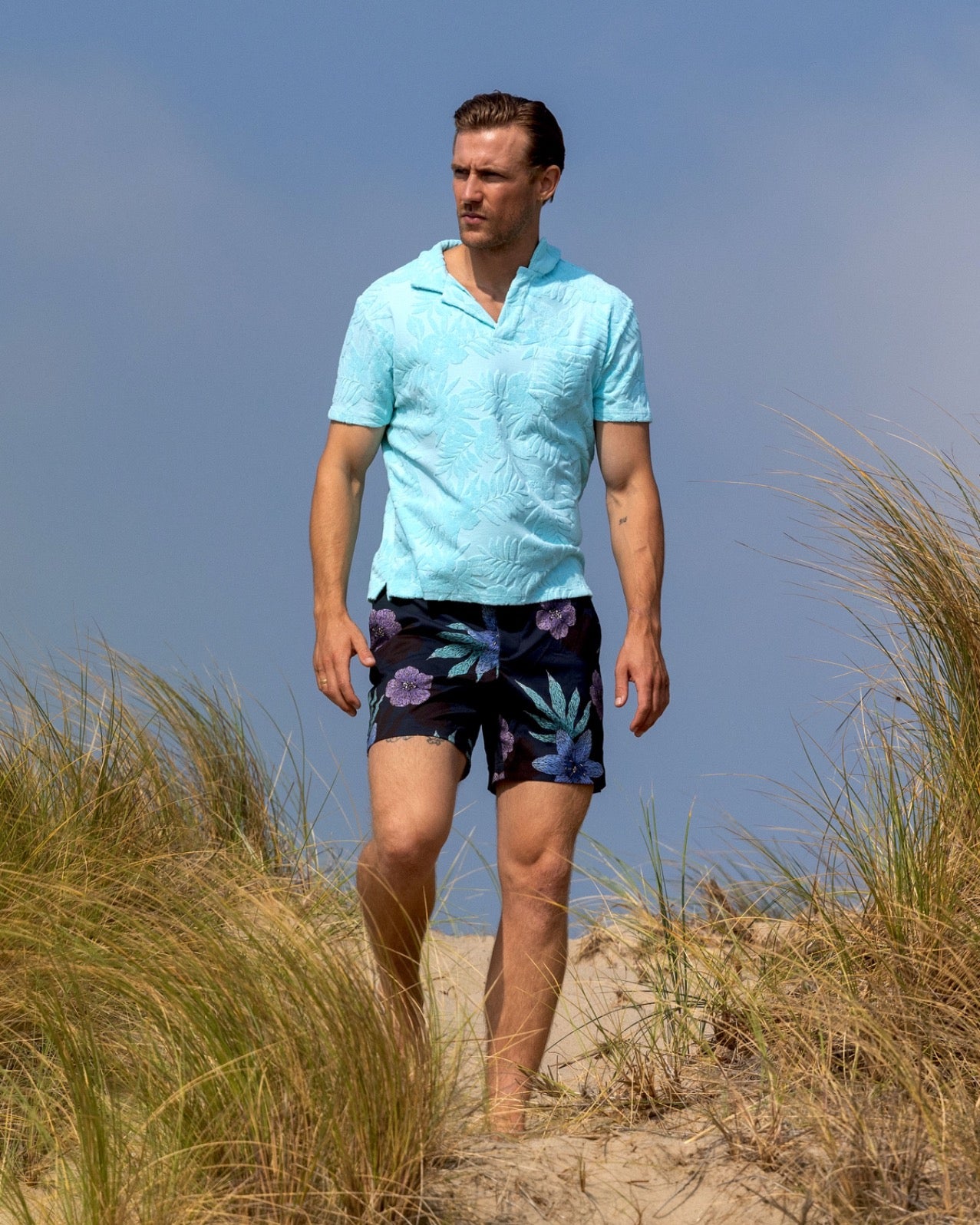 POOL FLORAL MEMORY SWIM SHORT - NAVY