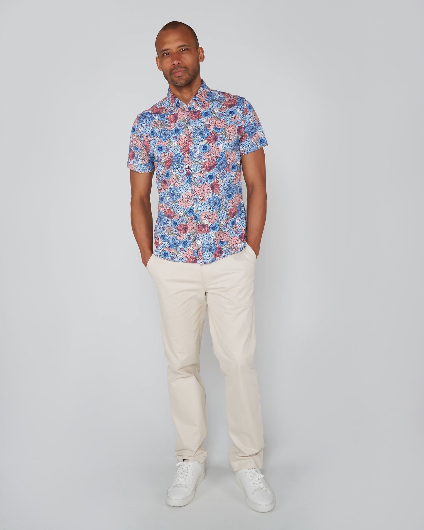 TODD GARDEN PARTY KNIT SHIRT - PINK