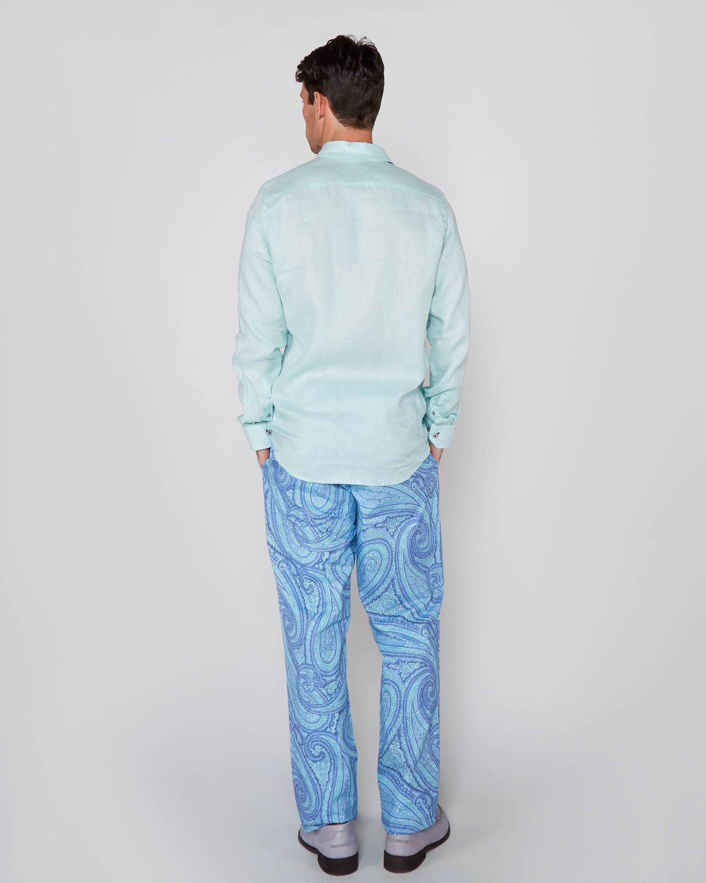 LAURENT LINEN SHIRT - PEPPERMINT