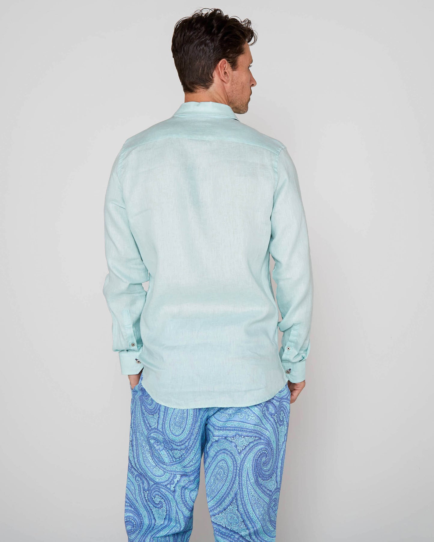 LAURENT LINEN SHIRT - PEPPERMINT