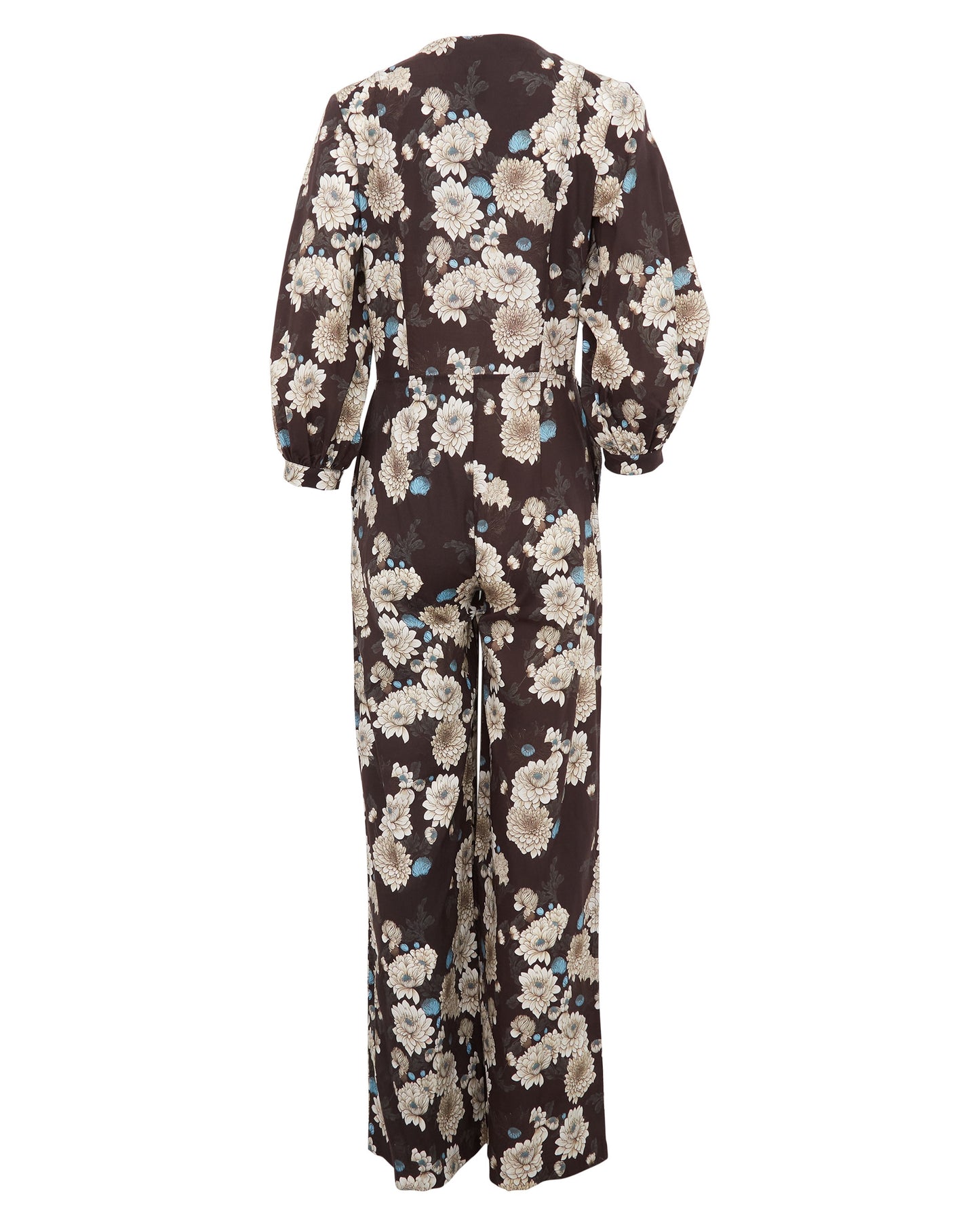 JILL SERIOUS FLORAL JUMPSUIT - BLACK