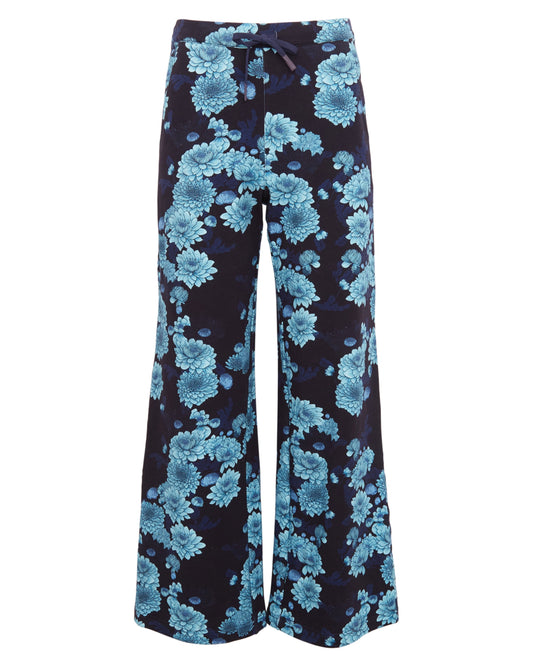 PAIGE SERIOUS FLORAL KNIT PANT - NAVY