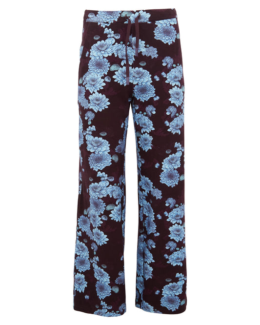 PAIGE SERIOUS FLORAL KNIT PANT - PLUM