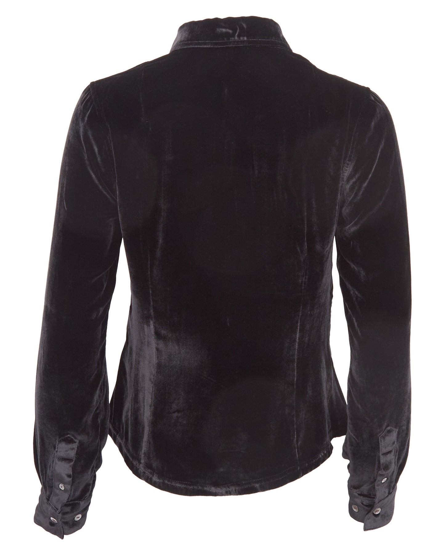 SYLVIA VELVET SHIRT - BLACK