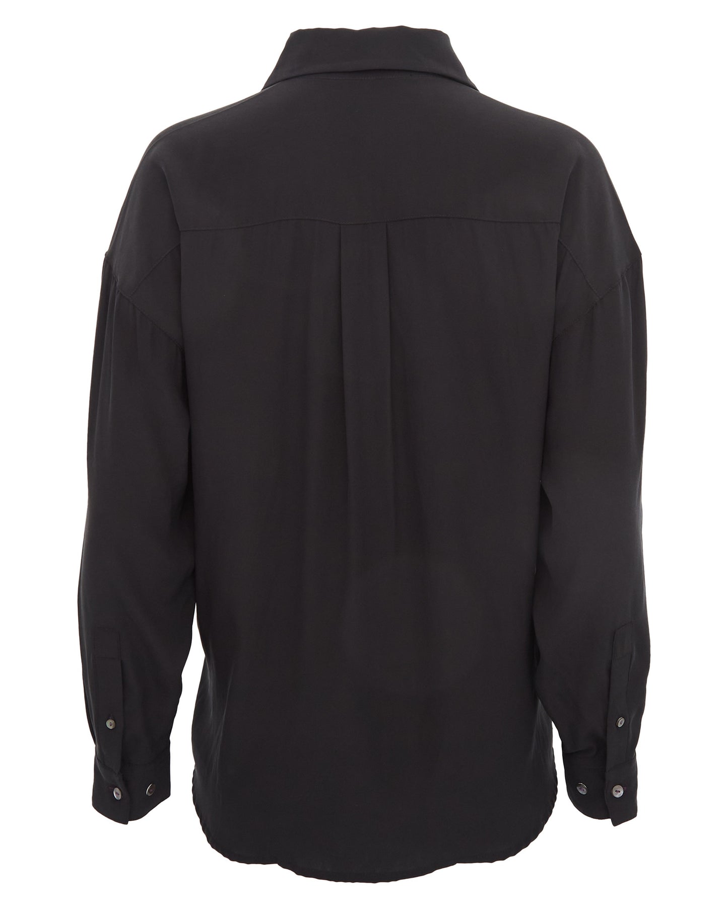 SOPHIE SILK OVERSIZED SHIRT - BLACK