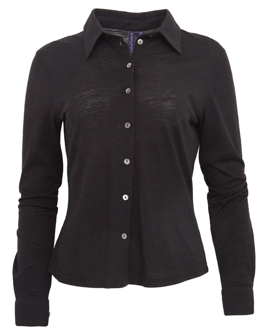 SCARLET MERINO SHIRT - BLACK