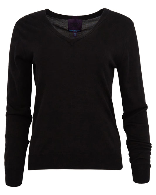 SASHA V-NECK SWEATER - BLACK