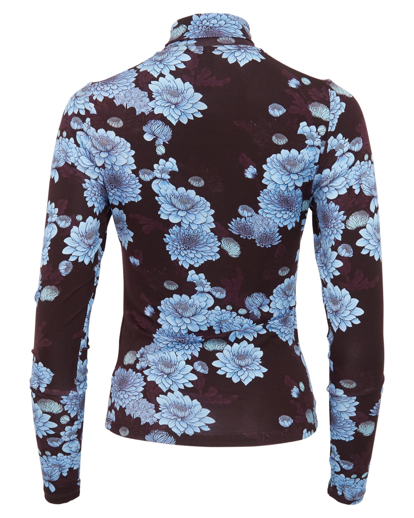 KATE SERIOUS FLORAL TURTLENECK - PLUM