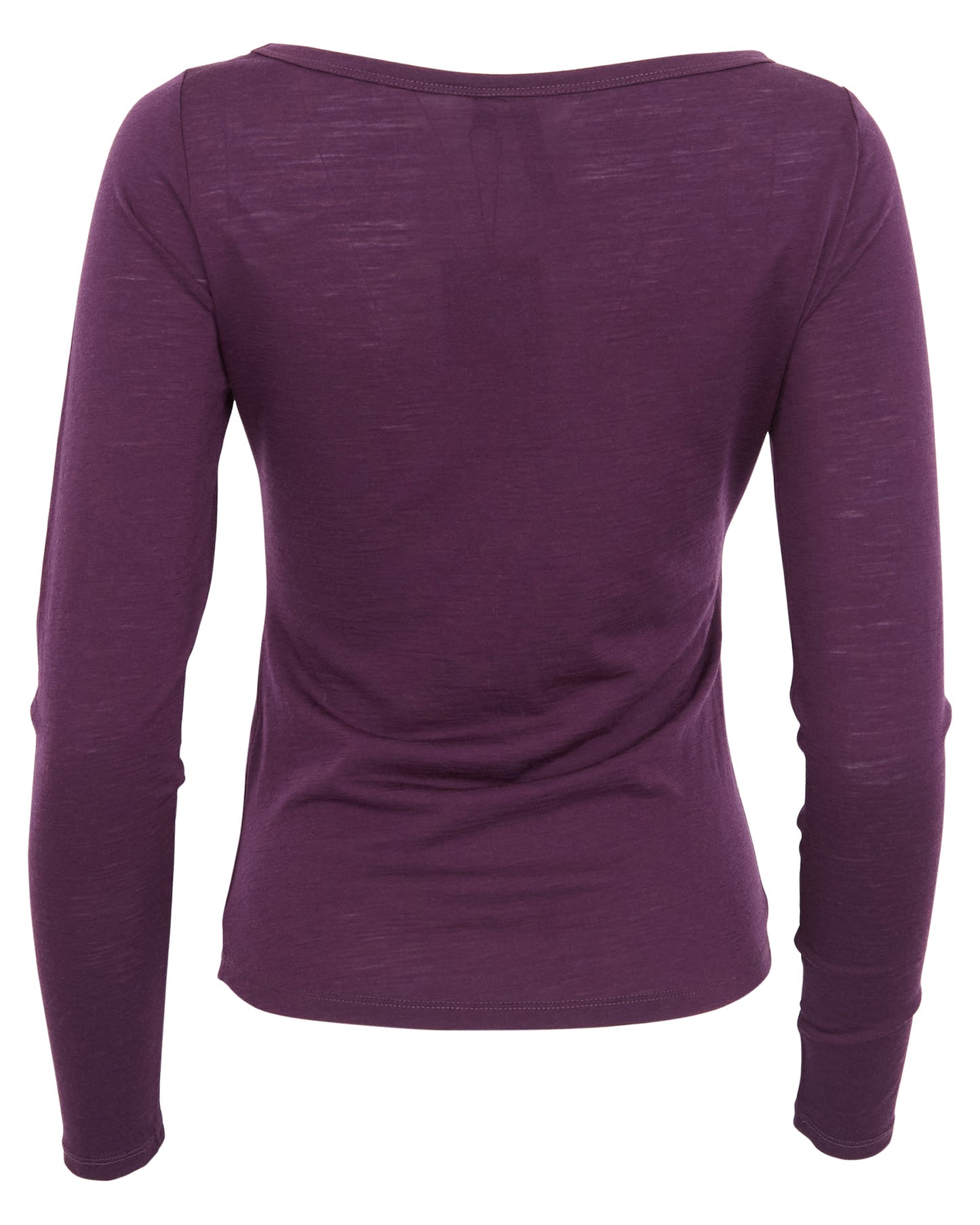 CARLY MERINO LONG SLEEVE CREWNECK SHIRT - PLUM