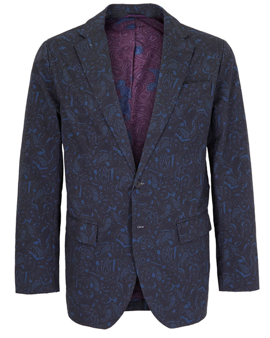 HADRIAN MADRID PAISLEY BLAZER - NAVY