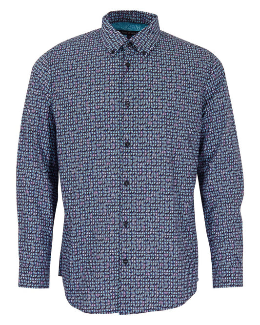MORRIS IBIZA PETAL SHIRT - TEAL