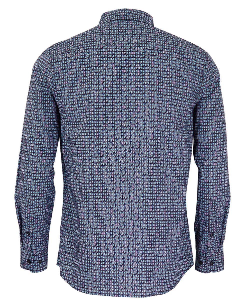 MORRIS IBIZA PETAL SHIRT - TEAL