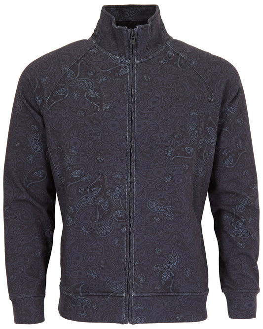 NEVILLE MONTGAT PAISLEY FULL-ZIP JACKET - BLACK