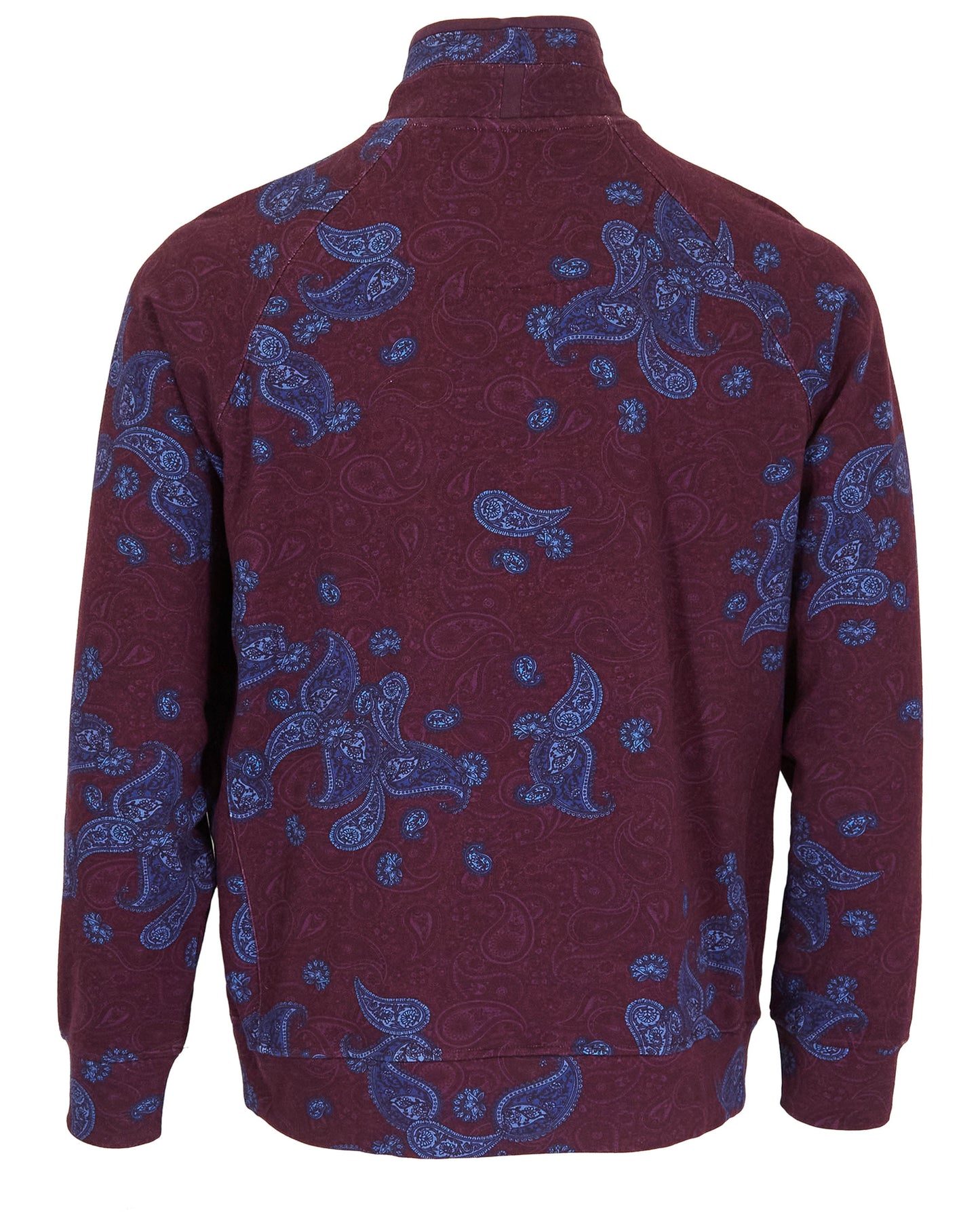 CRAIG MONTGAT PAISLEY QUARTER-ZIP SWEATER - PLUM