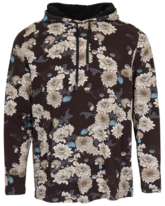 HORATIO SERIOUS FLORAL HOODIE - BLACK