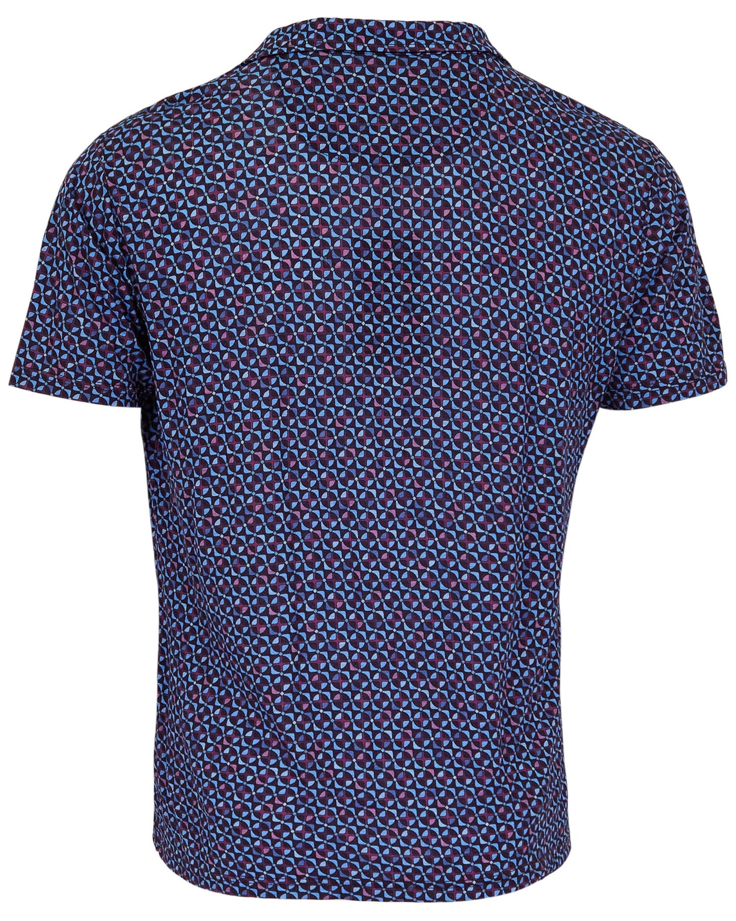 BOBBY CITY GEO MERINO JERSEY COLLARED SHIRT - PLUM