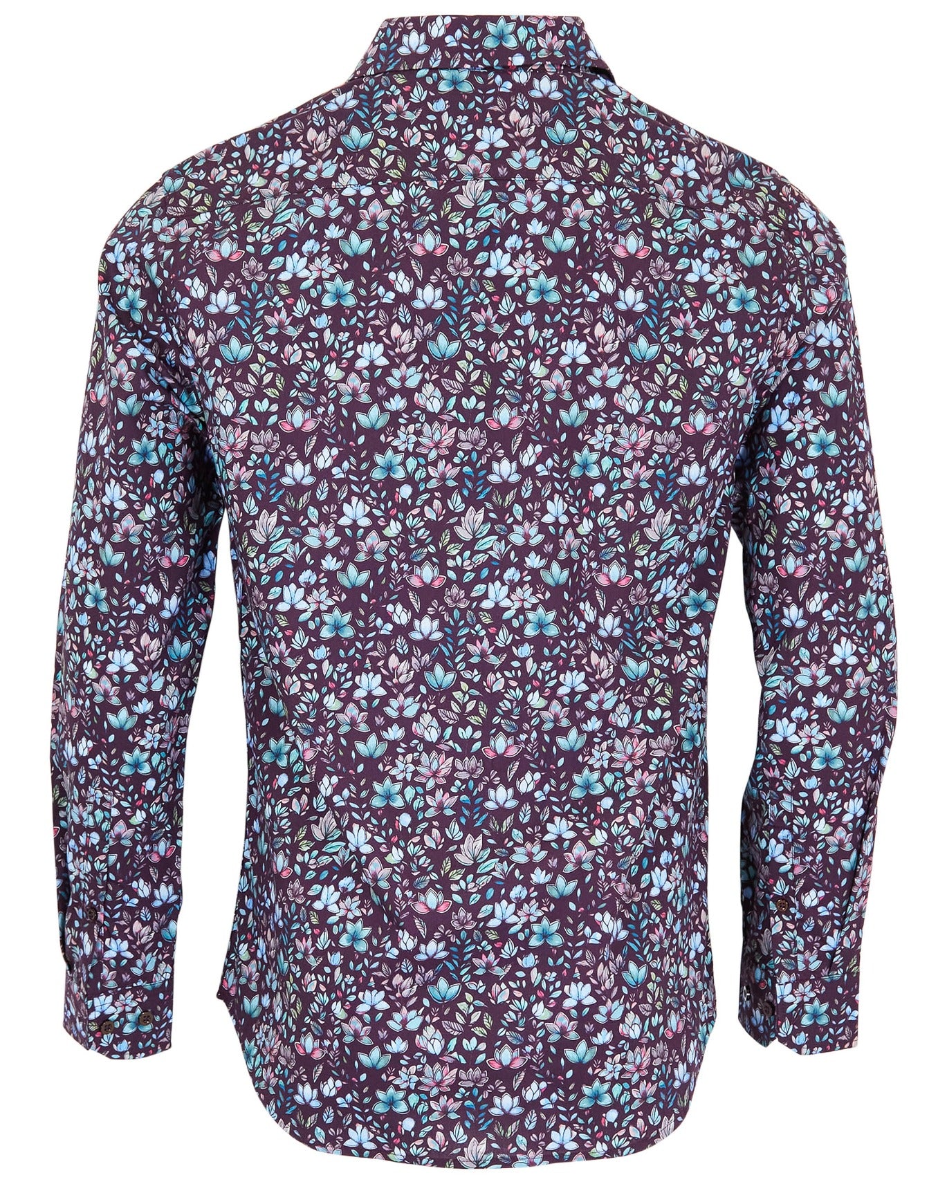 NICOLI MYSTIC FLORAL COTTON SHIRT - PLUM