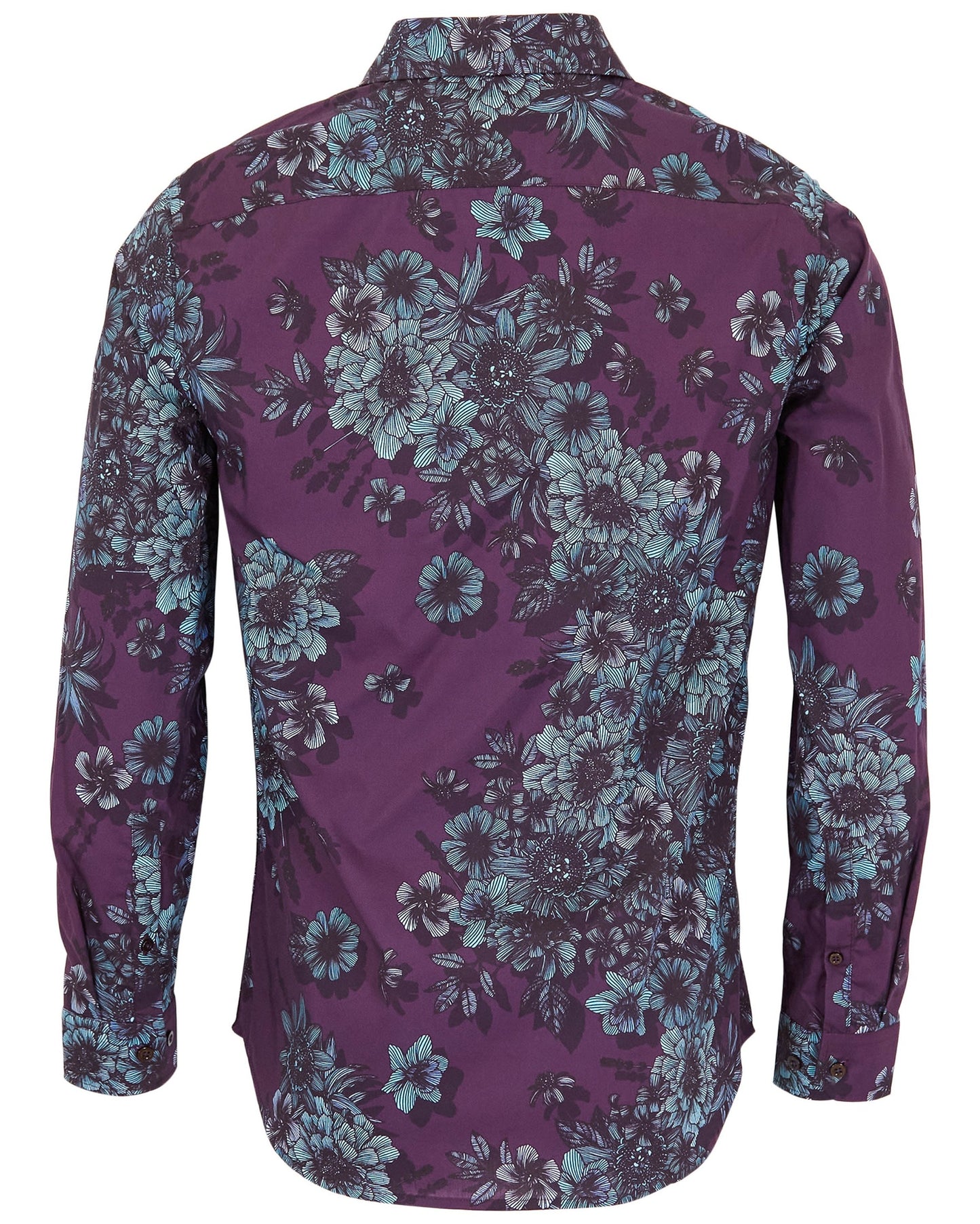 NICOLI VALENCIA FLORAL COTTON SHIRT - PLUM