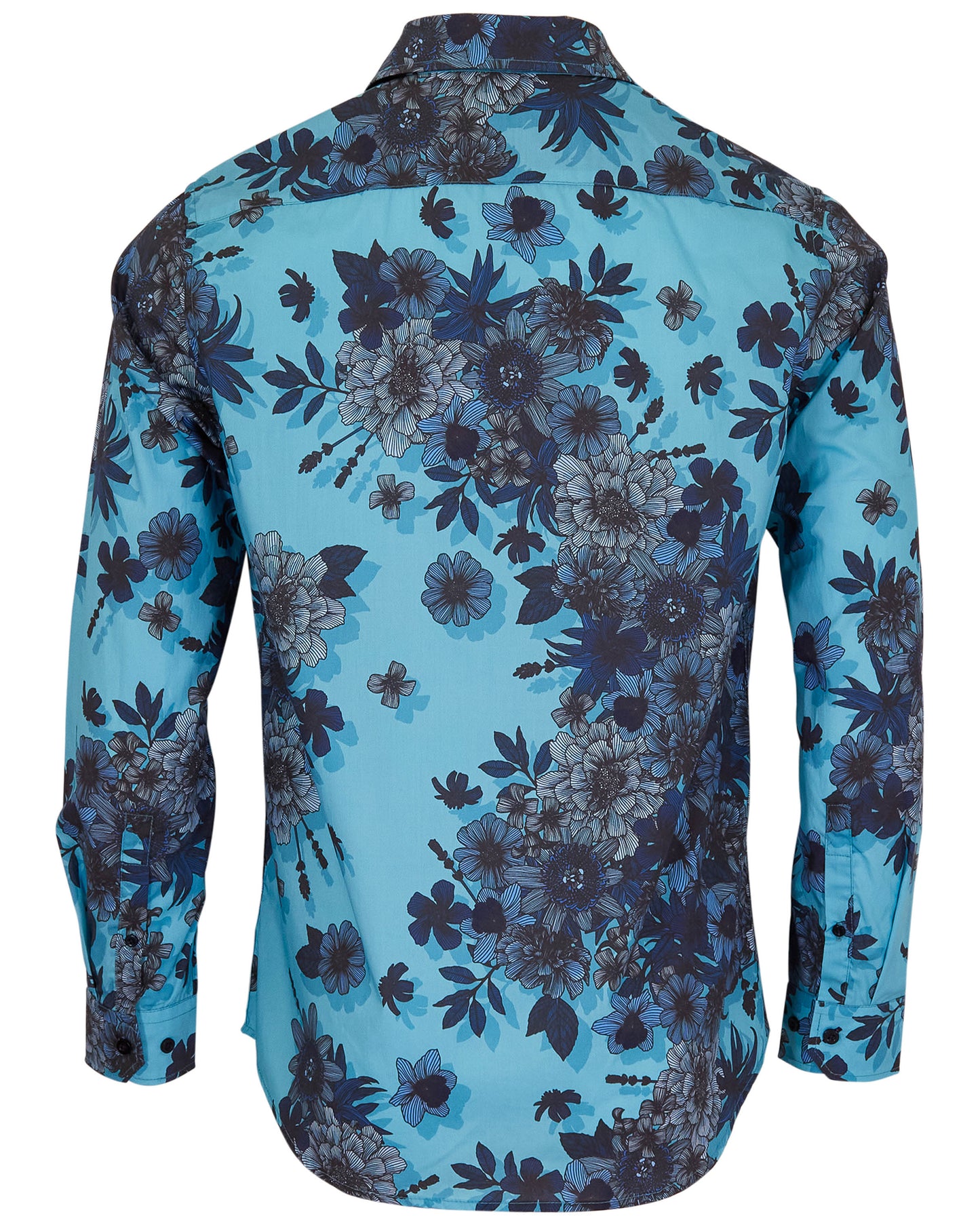 NICOLI VALENCIA FLORAL COTTON SHIRT - TEAL