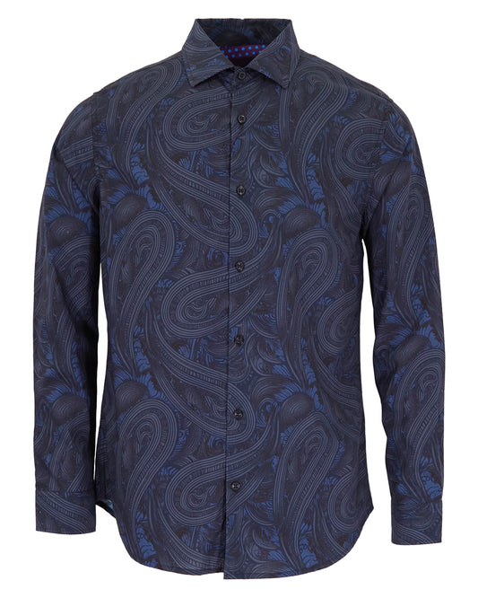 NORMAN PAISLEY BADALONA SHIRT - SMOKE