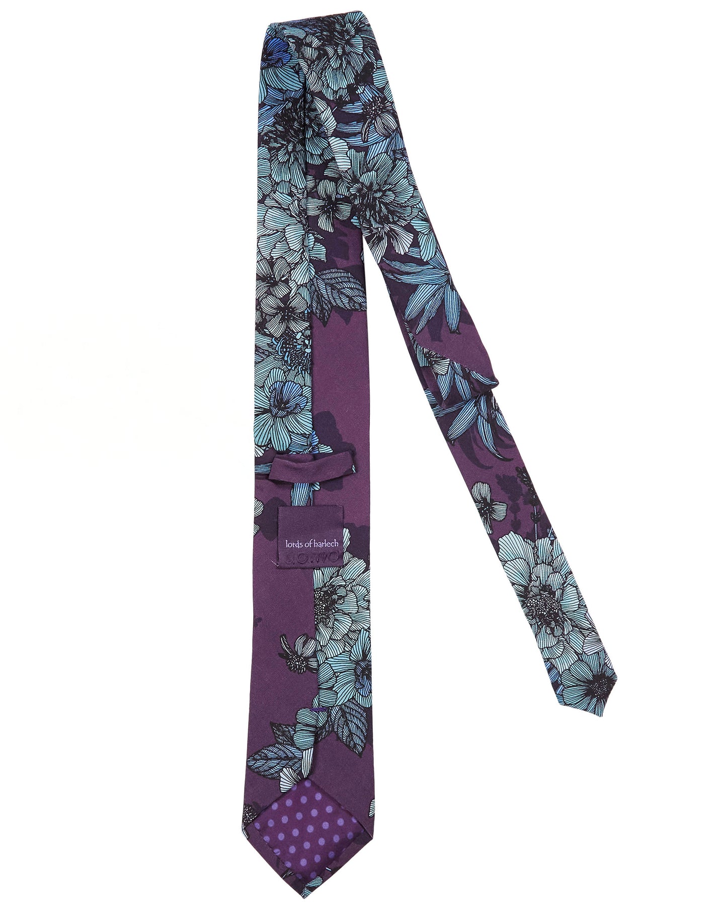 TADDEO VALENCIA FLORAL MERINO TIE - PLUM