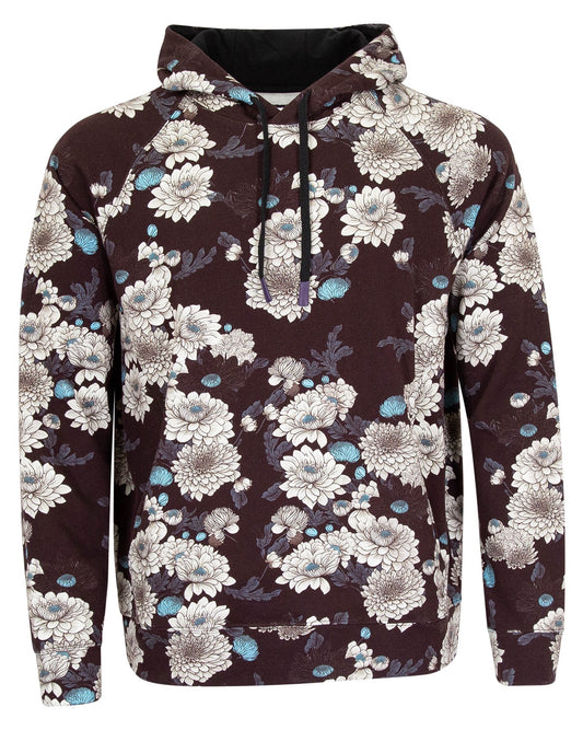 HANK SERIOUS FLORAL HOODIE - BLACK