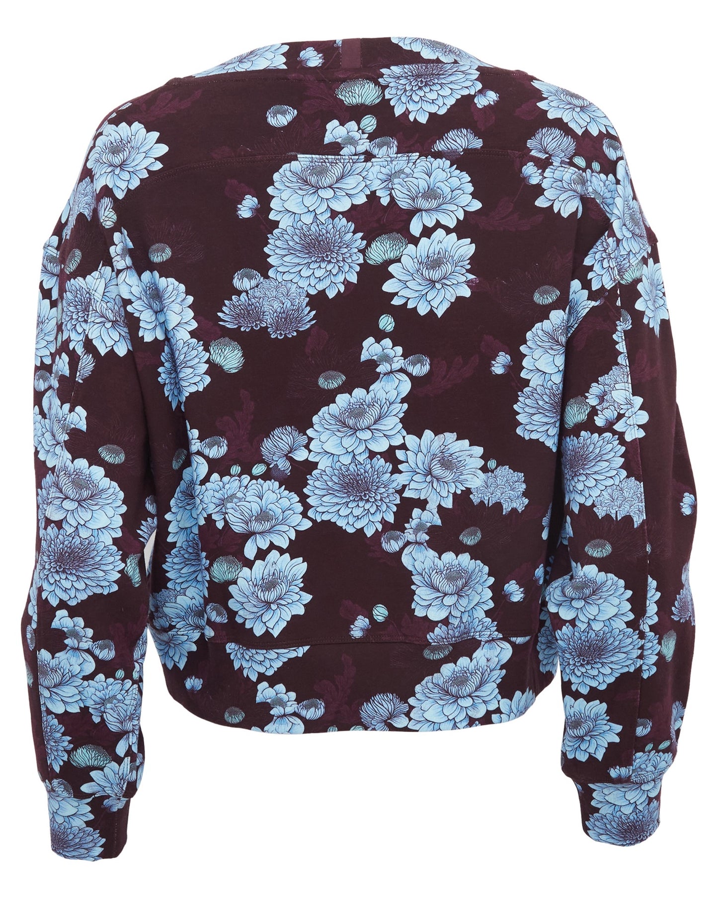 CLARA SERIOUS FLORAL OVERSIZED CREWNECK SWEATSHIRT - PLUM